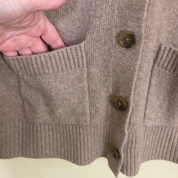 J. Crew Long Cardigan Women’s Sweater Small Oversized Brown Alpaca Wool AB797 - Picture 5 of 8